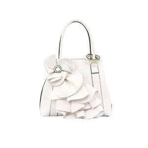 Sac fourre-tout en PU pour femme, tendance 2026, avec fermeture éclair, grandes volants multi-niveaux, motif floral texturé, idéal pour le shopping - Product Image 1