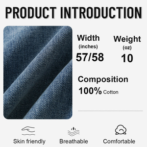 Tessuto Denim Grezzo Ultra Morbido Colorato Leggero Antistatico Resistente all'Abrasione per Abbigliamento Non Elasticizzato - Vendita all'Ingrosso - Product Image 5