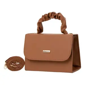 Sac bandoulière Fana Becky Camel en cuir PU 18x12x7 cm, élégant, imperméable, pour un usage quotidien - Product Image 3