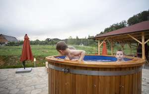 Bain à remous au feu de bois de bonne performance Faimly utiliser 3-4 personnes spa extérieur cèdre bain à remous - Product Image 4