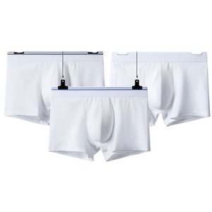 Boxer da <span class=keywords><strong>Uomo</strong></span> 100% Cotone Traspirante, Comodi, Bianchi, Elastici, alla Moda, per Fitness e Uso Quotidiano - Product Image 2