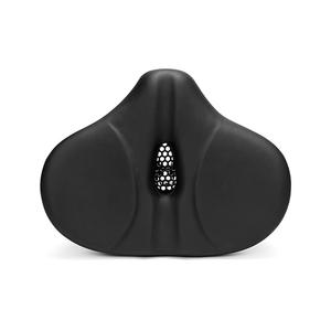 Selle de vélo de montagne noire en gel PU avec design ajouré, large, confortable, absorption des chocs, unisexe, adulte - Product Image 1