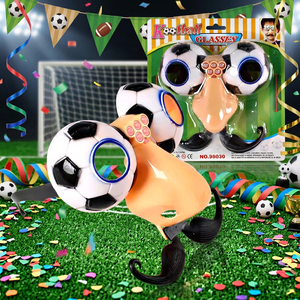 Lunettes de soleil HLC amusantes en forme de ballon de football avec gros nez et moustache barbue, pour déguisement de nerd, clown, fête ou festival, accessoires de fête farfelus - Product Image 1