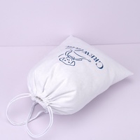 Sac de rangement en coton blanc imprimé avec logo personnalisé, pochette en mousseline, emballage de cadeau, sac à poussière
