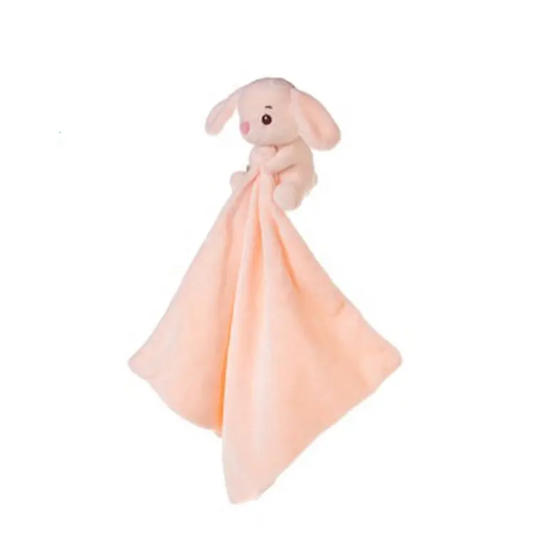 newborn baby rattle bibs sleeping security blanket plush pink rabbit bunny comforter towel soft toys for babies