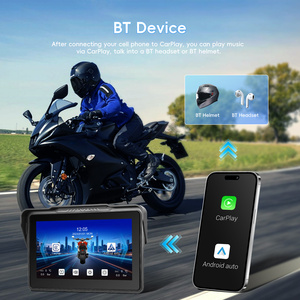 หน้าจอพกพา Podofo ขนาด 7 นิ้ว สำหรับมอเตอร์ไซค์ รองรับ Carplay กล้องคู่ กันน้ำ IP67 เชื่อมต่อไร้สาย CarPlay และ Android Auto พร้อมระบบนำทาง GPS สำหรับมอเตอร์ไซค์ - Product Image 4