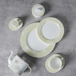 Assiettes en Porcelaine Fine P&T Motif <span class=keywords><strong>Pissenlit</strong></span>, Vaisselle Ronde de 8 et 10,5 Pouces pour Hôtels, Banquets, Traiteurs, Vente en Gros - Product Image 6