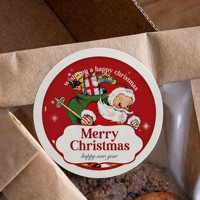 Autocollants de Noël personnalisés - Impression numérique résistante à l'eau et à l'huile, papier artistique mat, rouleaux d'autocollants décoratifs pour la décoration de boîtes cadeaux