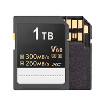 Carte mémoire SD 4.0 en plastique 1 To V60, transfert rapide, stockage professionnel photo et vidéo 4K/8K, certifiée CE/FCC, garantie 1 an