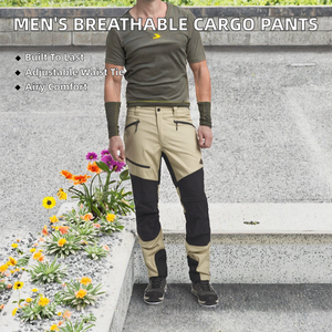 Pantalones Cargo de Lana para Hombre 2026, Formales, de Cintura Media, Rectos, Transpirables, con Cierre de Cordón, Servicio OEM, Tejidos - Product Image 5
