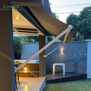 Auvent polyvalent en aluminium à bras articulé avec inclinaison réglable, <span class=keywords><strong>manivelle</strong></span> ou <span class=keywords><strong>moteur</strong></span> tubulaire, faible entretien pour la maison et les marchés extérieurs - Product Image 2