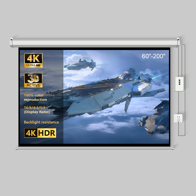 120 Inch With Remote Control Projector Screen for Home Cinema
