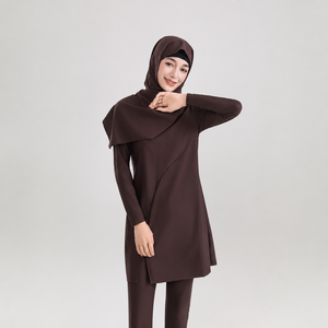 Burkini musulman personnalisé avec logo OEM, tunique de plage pour femmes, couvrant entièrement le corps, idéal pour la <span class=keywords><strong>piscine</strong></span> - Product Image 1
