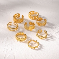 Geometrische Glieder form breiter 18 Karat vergoldeter Schmuck Edelstahl verstellbarer Kettenblatt für Frauen