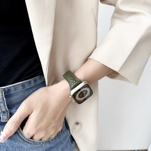 <span class=keywords><strong>Xiaoman</strong></span> cintura diamante rejilla cuero genuino hebilla magnética correa para Apple - Product Image 6