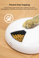 Distributeur automatique de nourriture pour animaux de compagnie Snowpaws WF007, 6 repas, élégant, luxueux, en plastique arrondi, étanche, solide, alimenté par piles sèches