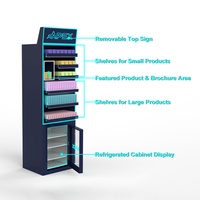 Vitrine modulaire 3-en-1 pour cigarettes avec éclairage LED et stockage réfrigéré, assemblage rapide, pour magasin de tabac