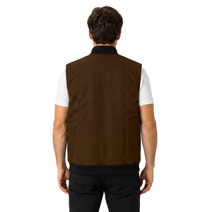 Chaleco de lona de algodón personalizado con logo, chaleco de lona pesada para montar, chaqueta sin mangas informal de lona, chaleco de lona encerada premium para exteriores - Product Image 2