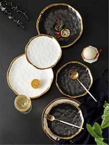 Assiettes à dîner en céramique faites à la main, modernes et luxueuses, <span class=keywords><strong>de</strong></span> 8/10 pouces, écologiques, pour <span class=keywords><strong>service</strong></span> <span class=keywords><strong>de</strong></span> mariage - Product Image 5