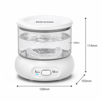 Nettoyeur à ultrasons pour appareils dentaires en verre 24W, étanche IPX6, modes 5 et 10 minutes pour aligneurs, prothèses dentaires et bijoux