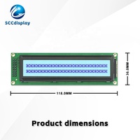 Russische Zeichen JXD2402A-IIC COB STN 24x2 Zeichen-LCD-Display IIC/I2C-Schnittstelle LED-Hintergrundbeleuchtung Hohe Helligkeit SCCdisplay