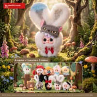 Authentique Baby Three Blind Box pour le monde des contes de fées, poupée en peluche, pendentif de sac à dos, surprise cachée, cadeau de poupée