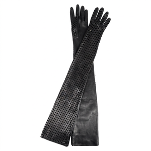 Gants en cuir de mouton pour femmes, faits sur mesure, noirs, classiques, style OEM, emballage en polybag, pour usage quotidien et fêtes, respirants - Product Image 1