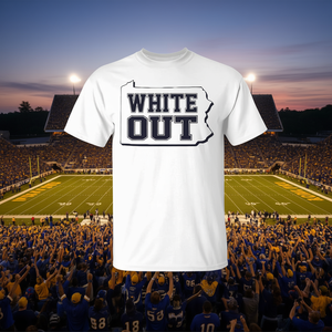 Maglietta bianca con contorno dello stato della Pennsylvania, abbigliamento per tifosi di football - Product Image 3