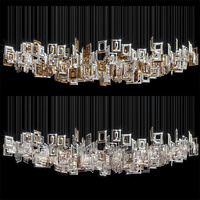 Longree lustre Led en cristal en spirale monté au plafond, luminaire suspendu pour escalier