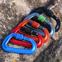 Mousqueton de sécurité compact CLIWIZ pour la randonnée en plein air, avec logo, verrouillage à vis, en alliage d'aluminium, SGM7802B