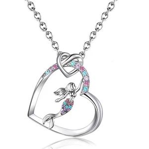 Collar de Plata de Ley S925 con Baño de Rodio y Corazón, con Circonita Cúbica 5A de Colores, Joyería Fina Clásica, Fabricante SPJ - Product Image 5