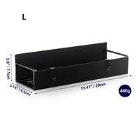 Étagère à épices murale multifonctionnelle en acier inoxydable noir magnétique, durable, moderne, non pliable, à un seul niveau