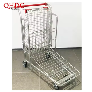 Tweeledige Winkelwagen Stalen Lading Logistieke <span class=keywords><strong>Trolley</strong></span> Voor Supermarkt Metalen Winkelwagen Plukwagen - Product Image 3