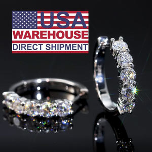 Usa Stock Vvs Moissanite Diamant Huggie Oor Manchetten Vrouwen Mannen Sieraden Geschenken 925 Sterling Zilver 14K Echt Vergulde Hoepel Oorbel - Product Image 1