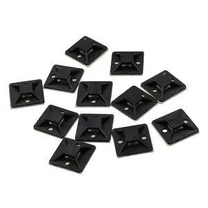 PE Palastics Electric Cable Clips Adhesive 30*30 Black White Cable Tie Mounts Nylon 66 Freely Sample 100pcs