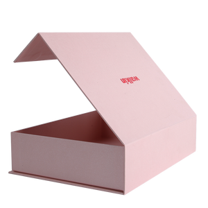Roze op maat gemaakte logo-boekvormige opvouwbare magnetische cadeaukartonnen doos met matte laminatie en embossing voor gezichtscrème, oogcrème en cadeaus. - Product Image 5