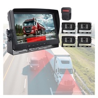 Système de surveillance d'angle mort sans fil AI BSD avec caméra de recul 360° avant et arrière pour camion et voiture, affichage sur écran, kit DVR AHD