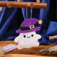 Décoration de porte-clés d'Halloween, Peluches d'Halloween : Chauve-souris volante, Fantôme, Citrouille, Vente en gros