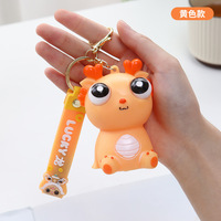 Porte-clés Dragon en PVC à yeux saillants, jouet anti-stress à presser, unisexe, multicolore, à partir de 8 ans, accessoire cadeau