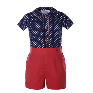OEM 2023 Pettigirl Vintage Boy 2PCS Chemise Pantalon Ensembles Vêtements Enfants Outwear 1-8 ans