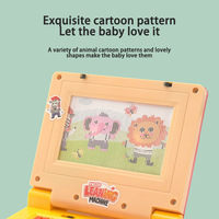 Machine d'apprentissage intelligente amusante pour enfants Ordinateur portable pour enfants avec souris Jouet éducatif en plastique de langue anglaise alimenté par batterie