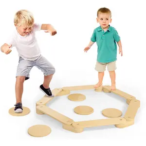 Balance Beam Stepping Stones in legno per bambini Montessori Toddler altalena Toys esercizio bambini bilanciamento parco giochi