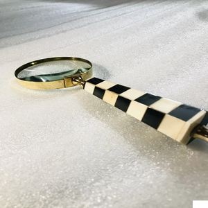 Lupa de latón Vintage antiguo con mango de resina resistente, artesanías de Metal de mano en blanco y negro para uso marítimo - Product Image 6