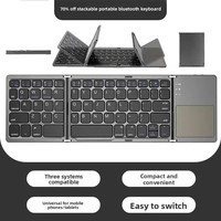Keyboard Lipat Mini 63-Tombol Ultra-Tipis Nirkabel Portabel untuk Ponsel Tablet Laptop