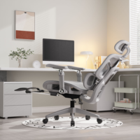 Chaise de bureau ergonomique, chaise de bureau pivotante en maille à dossier haut, chaise avec appuie-tête réglable pour le bureau à domicile