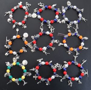 Miumiu bijoux nouvelle arrivée sport étirement bracelet à breloques football basket-ball <span class=keywords><strong>rugby</strong></span> bracelet unisexe sport équipe NFL bracelet - Product Image 2