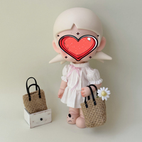 Sac universel en paille tressée miniature pour poupées de 10 à 20 cm, Zsiga OB24 1/6 BJD, sac panier en osier fait main pour poupée en peluche Labubu, vente en gros