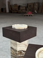 Table d'appoint en marbre naturel de style européen moderne, table basse en marbre avec tiroir, meubles de salon, tables de chevet