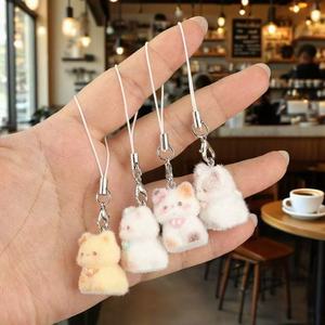 Llavero Colgante de Gato de Resina con Flocado Suave, Muñeco 3D de Dibujos Animados, Lindo Animal de Estimação, Correa para Teléfono Móvil, Adorno para Bolso, Juguetes - Product Image 3