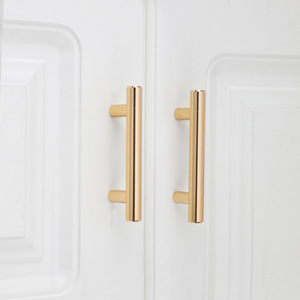 Simple Gold Color Zinc Alloy Brass Door Pull Handle for Kitchen <b>Cabinets</b> and Dressers Direct Sale - Product Image 4